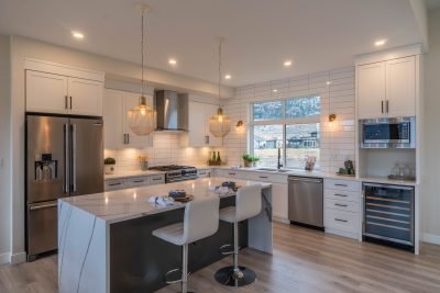An all white kitchen in a custom home