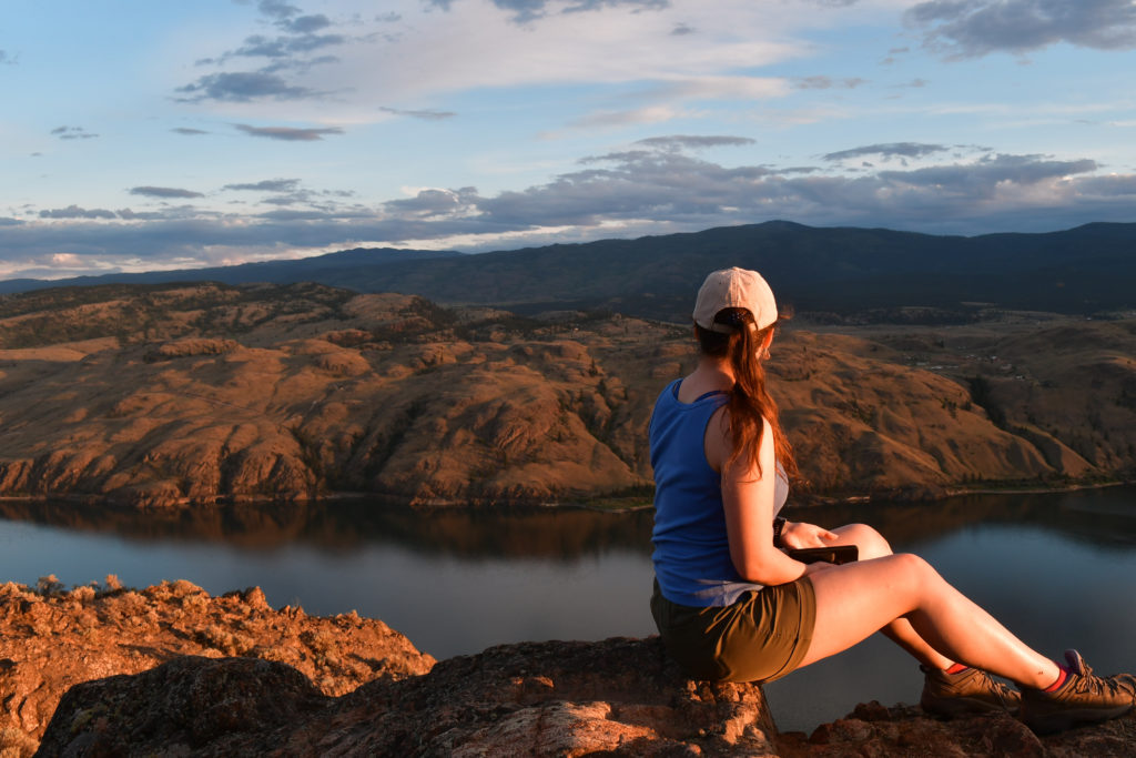 Girl looking at the Kamloops Sunset