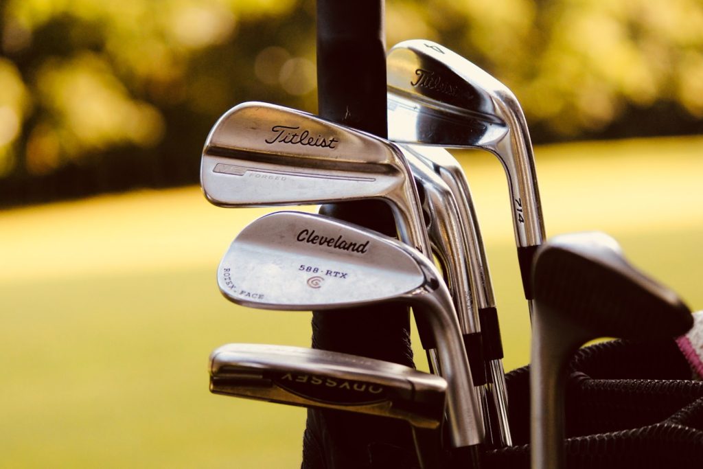 Shiny golf clubs