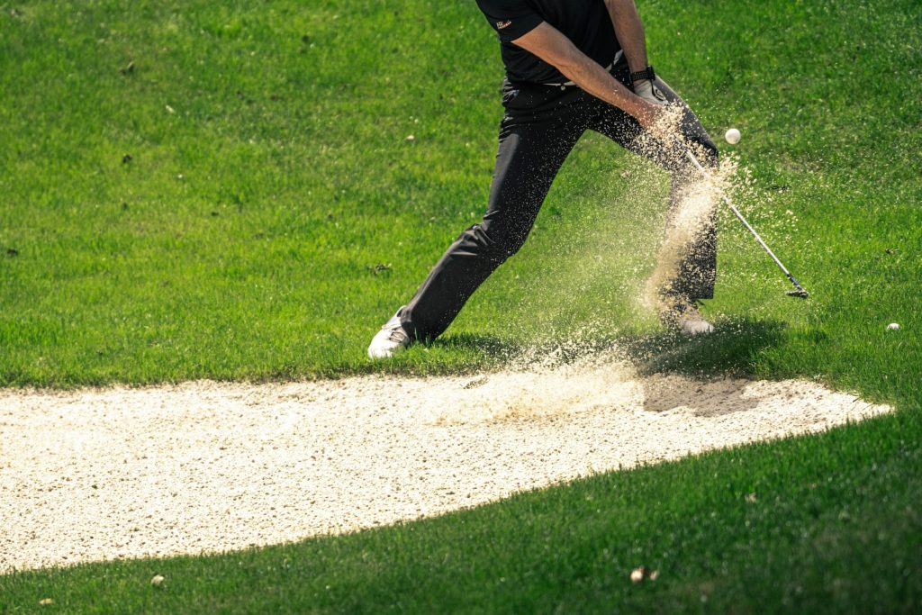 a man golfing