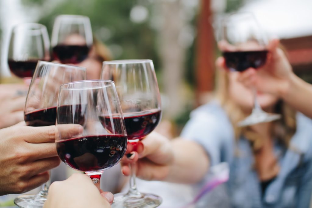 People enjoying wine