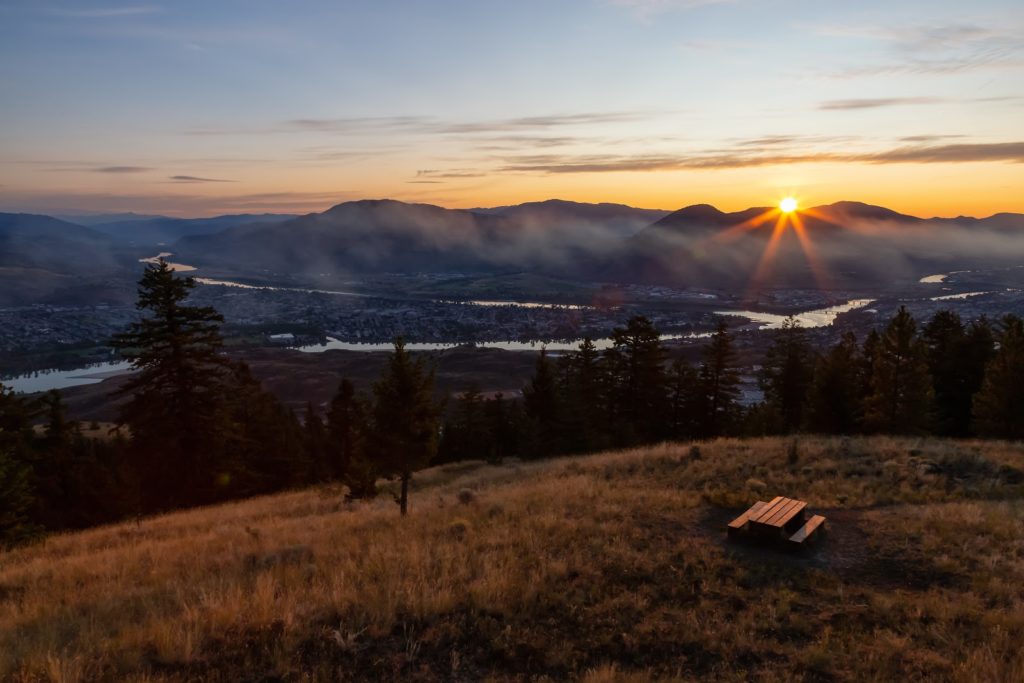 sunset over Kamloops BC