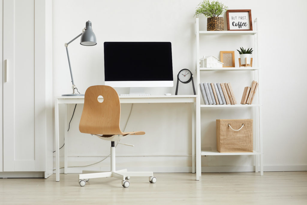 tiny home office set up