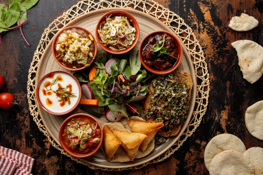 a variety of indian dishes