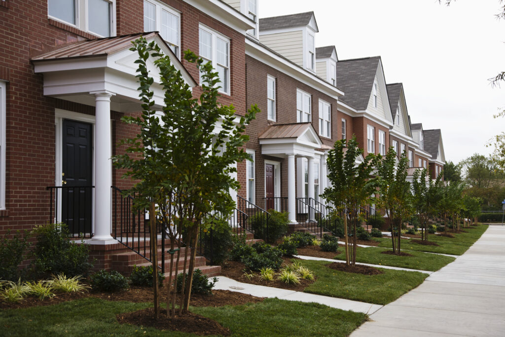 a row of townhouses